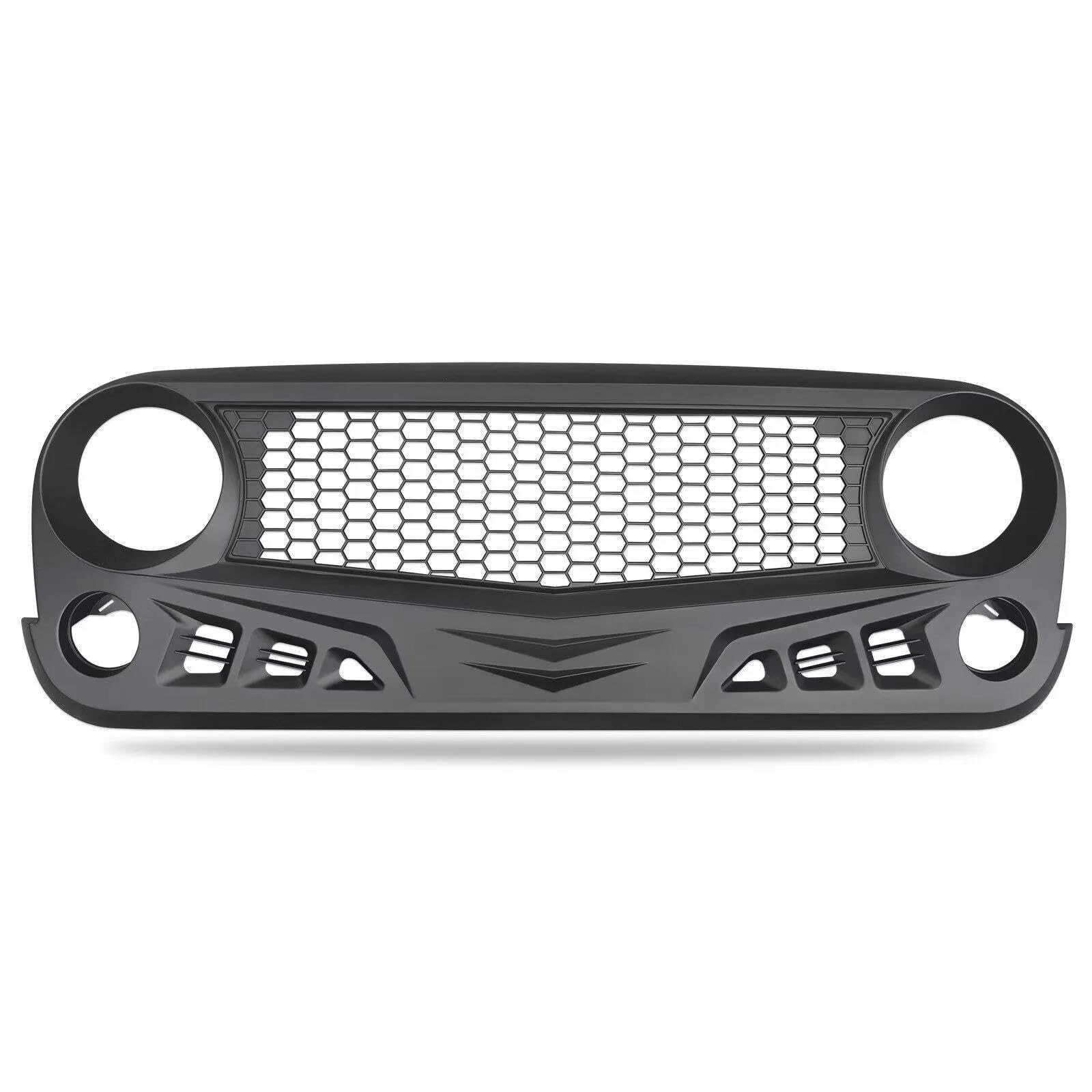 Auto Für Jeep Für Wrangler JK 2007-2017 Front-Renngrill Motorhaubengrill Mattschwarz Frontstoßstangengitter Zierabdeckung Zubehör von JBJXFAMAY