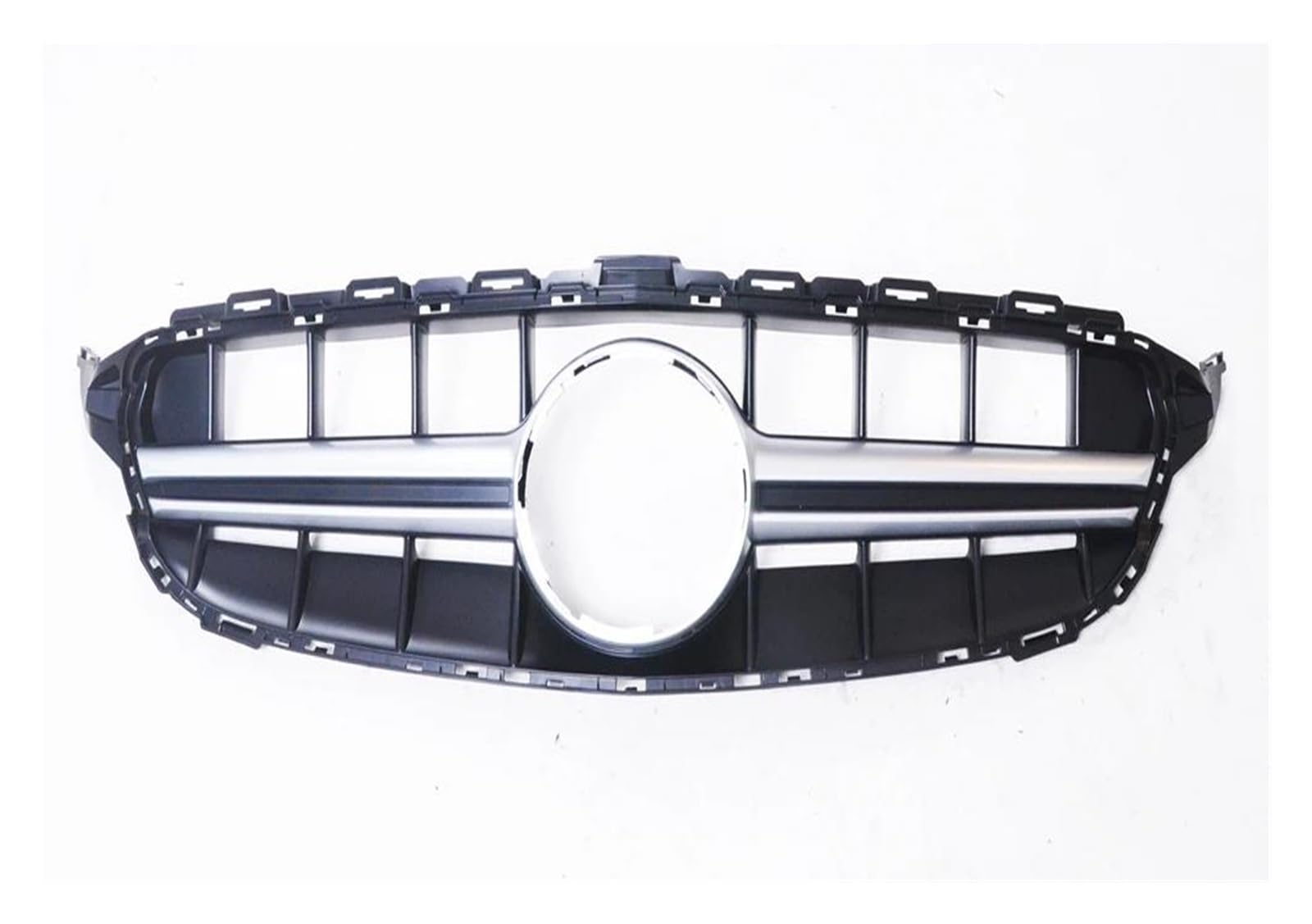 Auto Für Mercedes Für Benz C-Klasse W205 2014-2018 C180 C200 C250 C300 C350 C43 Grill E63-Stil Frontgrill Oberes Stoßstangenhaubengitter Zubehör(SILBER) von JBJXFAMAY