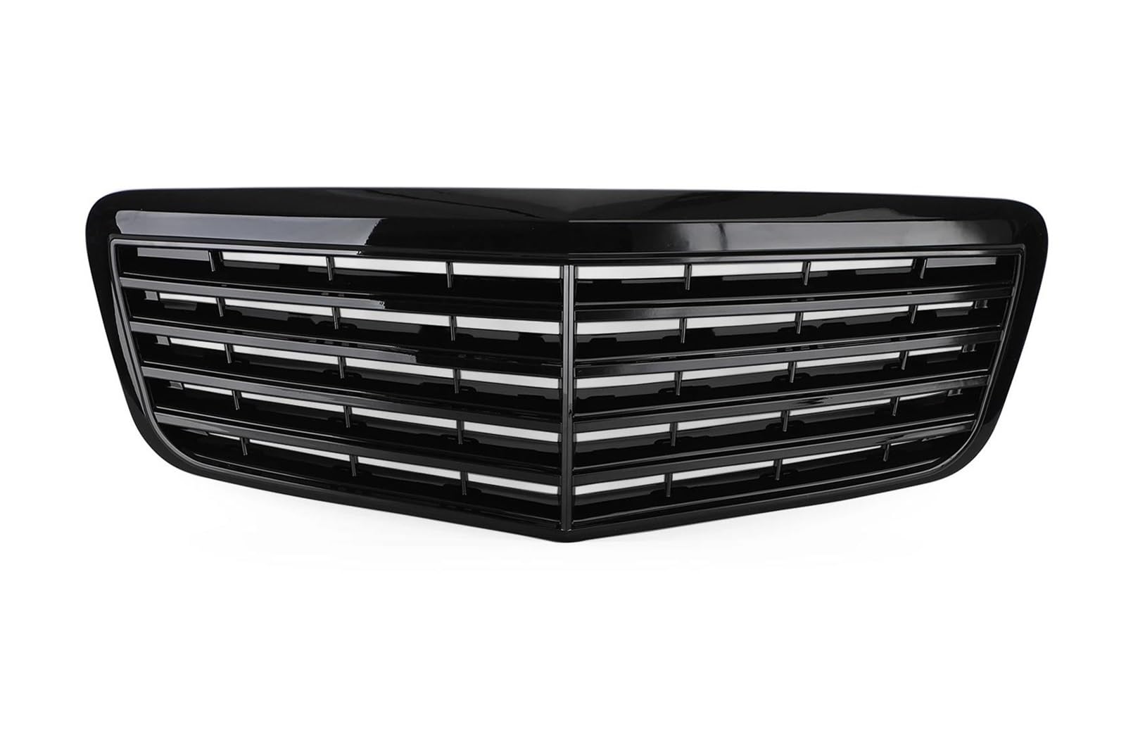 Auto Für Mercedes Für Benz W211 E350 500 2007 2008 2009 AMG Frontgrill Mittelhaubengrill Stoßstange Schwarz Glänzend Zubehör von JBJXFAMAY