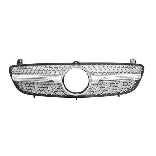 Auto Für Mercedes Für Benz W639 Für Viano Für Vito 2006 2007 2008 2009 2010 Frontstoßstangengrill Racing Diamond Grill Zubehör(SILBER) von JBJXFAMAY