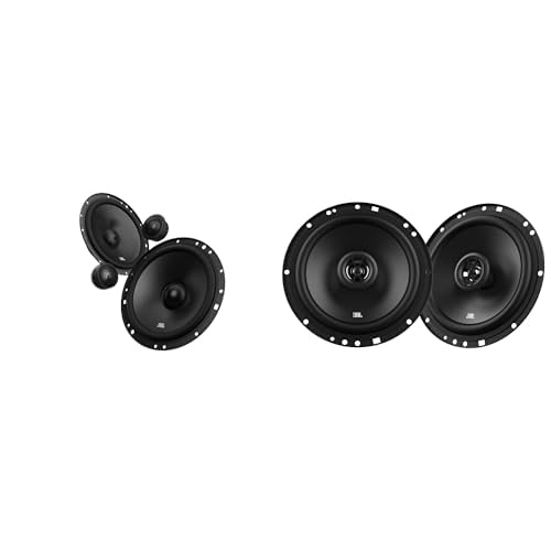 JBL Stage1 601C 2-Wege KFZ Soundsystem - Black & Stage1 61F Auto Lautsprecher Set von Harman Kardon - 200 Watt Auto Boxen 40 Watt RMS - 2 stück Car HiFi Box 16,5cm von JBL