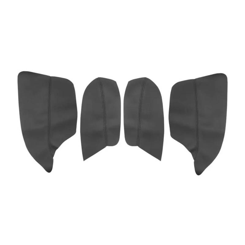 4PCS Innen Mikrofaser Leder Tür Panel Armlehne Abdeckung Schutz Trim Für Mitsubishi Für ASX 2013 2014 2015 2016 Zierblende Für Die Mittelkonsole(Farbe:4X Black with Black) von JCAKES