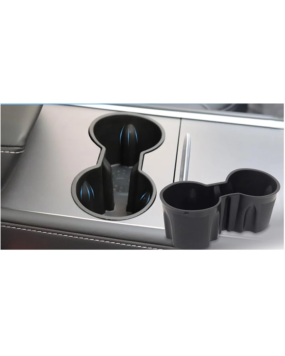 Auto Getränkehalter Für Teslaes Für Modell Für Y 3 2023 2022 2021 Center Console Tasse Halter Einsatz Anti-Slip Auto Tasse Halter NUR PASSEN Konsole Getränkehalter-Expander von JCAKES