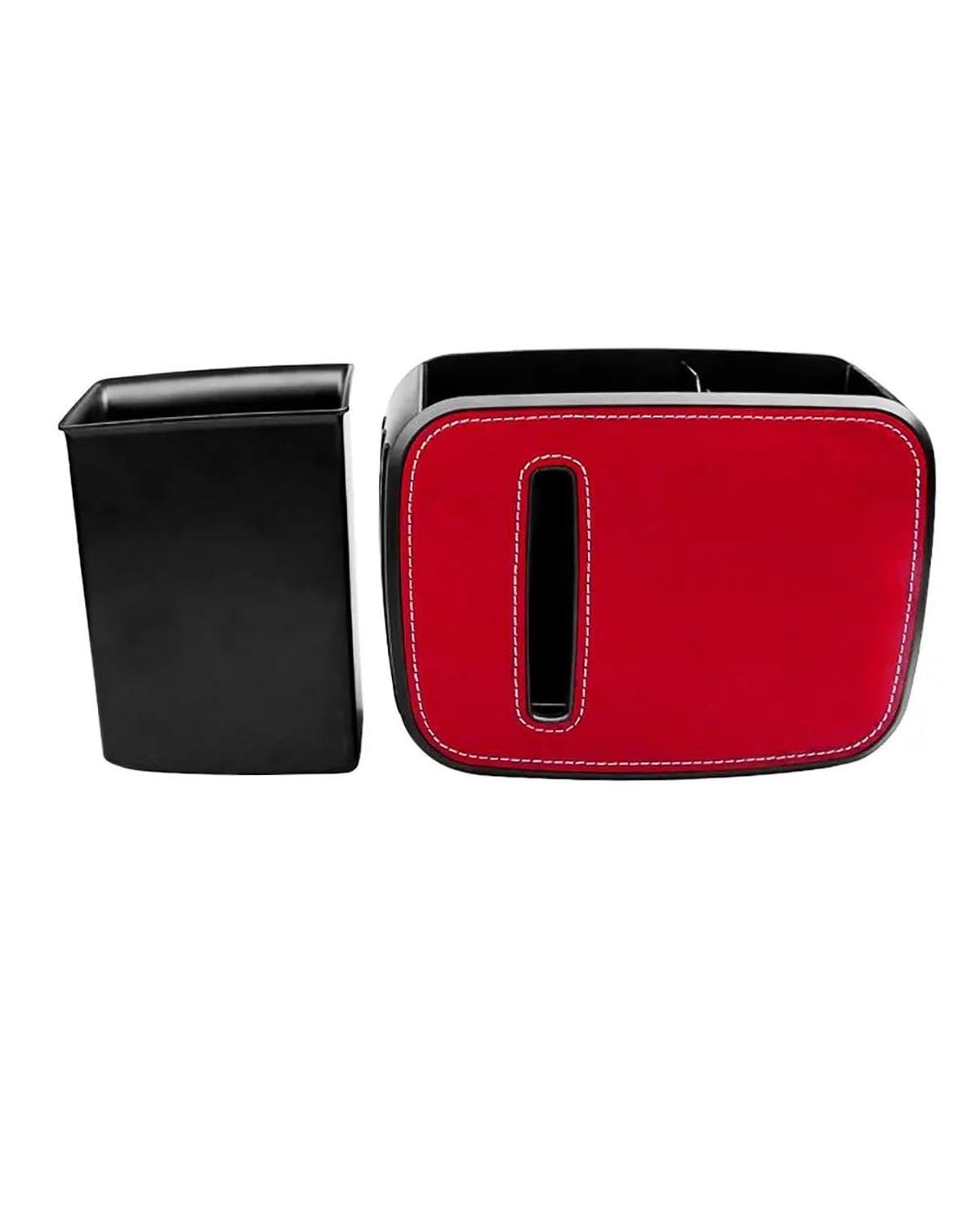 Auto Rücksitz Organizer Universal Zeug Halter Mülleimer Innen Zubehör Auto Sitz Zurück Organizer Leder Hinten Reihe Lagerung Box Mit Haken Tasse Halter Autositz Organizer(Red) von JCAKES