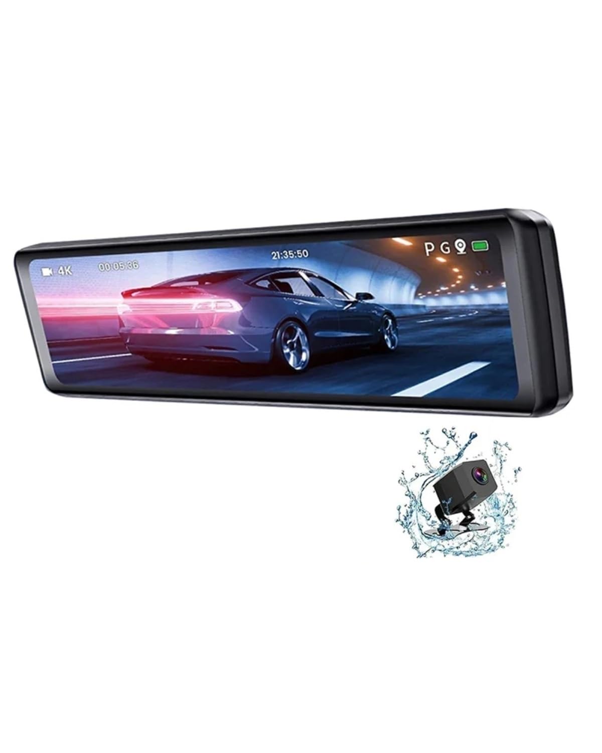 Autokamera Dash Cam 11.26" 4K 2160P GPS WiFi Auto Dvr Spiegel Dual Lens Dashcam IPS Bildschirm Auto Kamera Drive Recorder Stream Dashcam(Only Front 4K 32G) von JCAKES