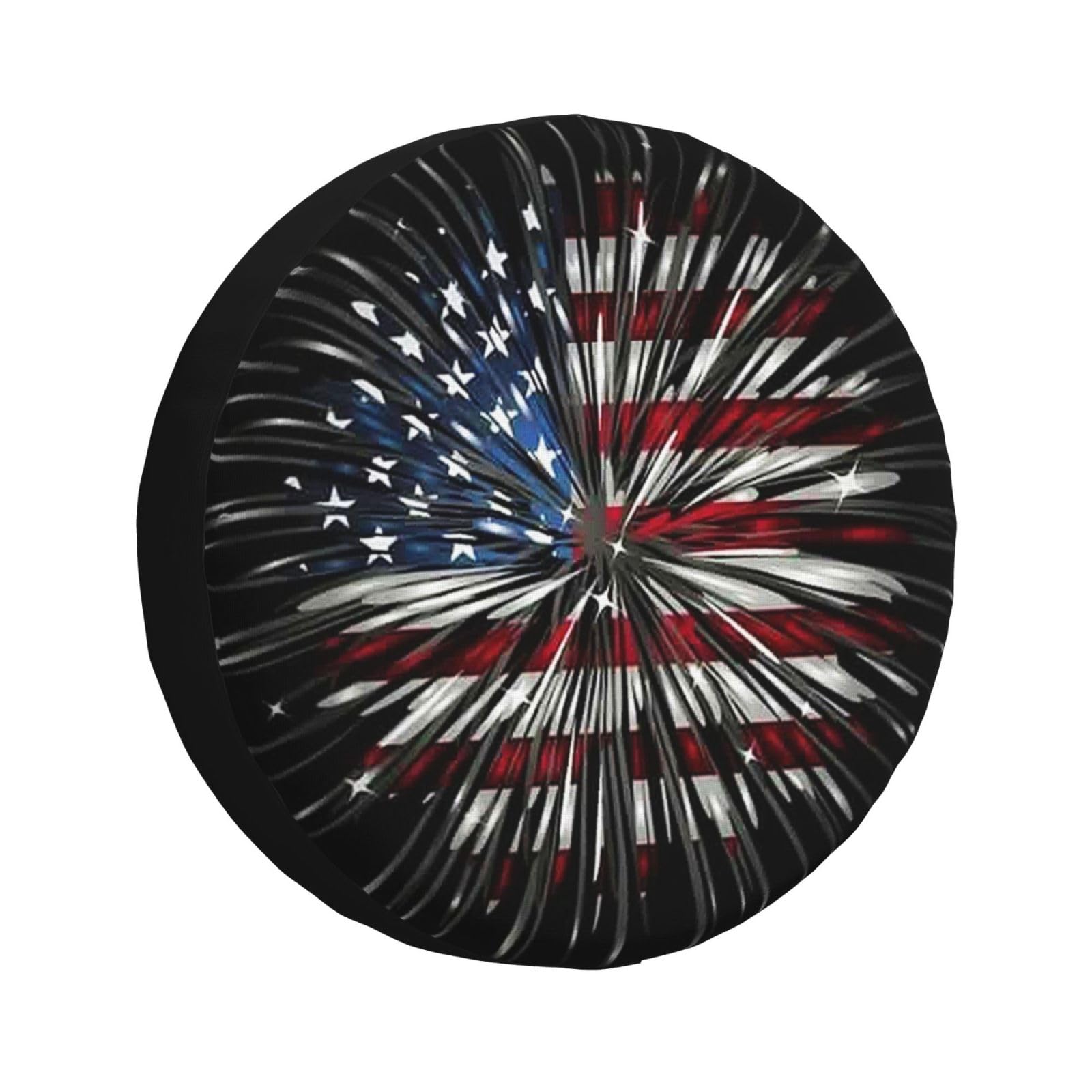 Ersatzreifenabdeckung, Schutzhüllen, amerikanische Flagge, Feuerwerk, Radabdeckung, wetterfest, Radzubehör, universal, 35,6 cm, 40,6 cm, 43,2 cm, 43,2 cm, für Wohnmobil, Anhänger, SUV, LKW von JCAKES