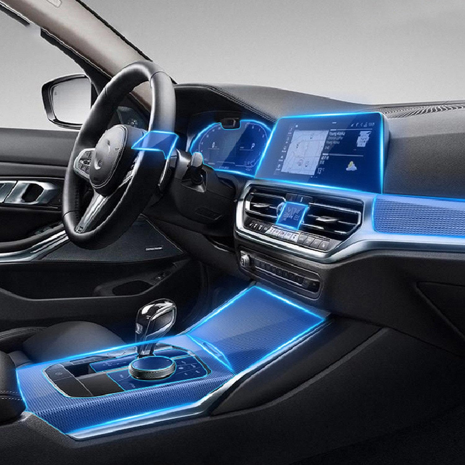 JCAKES Auto GPS Navigation Displayschutzfolie LCD Display Film Abdeckung Innen TPU transparente Folie PPF Zubehör, für BMW G20 G21 Serie 3 2019–2022 von JCAKES