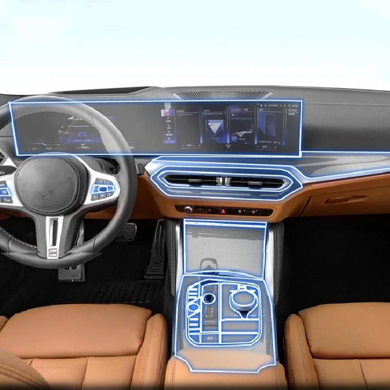 JCAKES Auto-Navigations-Displayschutzfolie, LCD-Display, Innenraum, TPU, transparente Folie, PPF-Zubehör, für BMW G20 G21 Serie 3 2023 von JCAKES