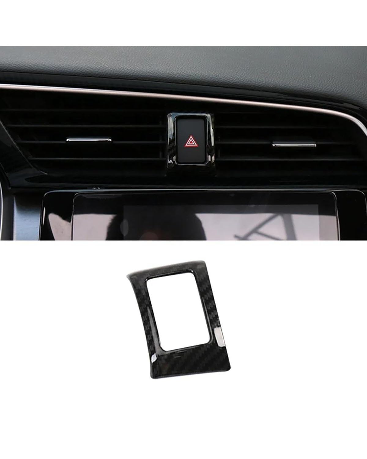 Verkleidung der Konsolenverkleidung 1PC Für Civic Für 10th 2016 2017 2018 2019 2020 Auto Center Konsole Licht Warnung Licht Rahmen Styling Aufkleber Console Panel Dekorabdeckung(Carbon Fiber) von JCAKES