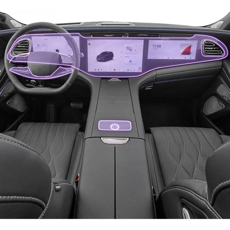 JCDZSW Auto-Innen-Mittelkonsole, transparente TPU-Lack-Schutzfolie, Anti-Kratz-Aufkleber, LCD-Folie, für EXEED VX 2023–2024 von JCDZSW