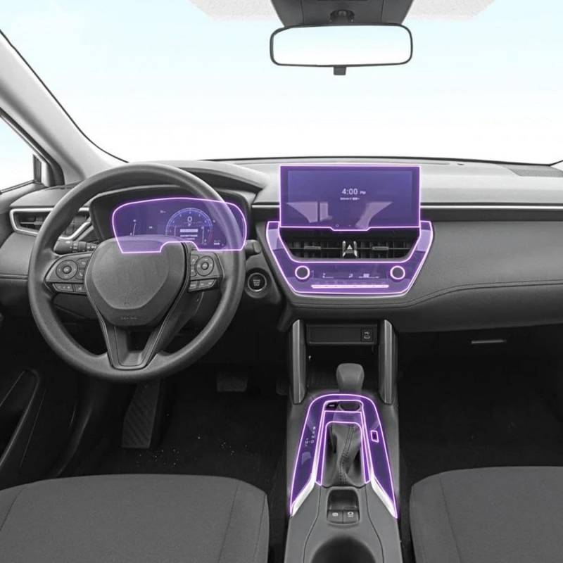 JCDZSW Auto-Innen-Mittelkonsole, transparente TPU-Lack-Schutzfolie, Anti-Kratz-Aufkleber, LCD-Folie, für Toyota Corolla Cross 2022–2024 von JCDZSW