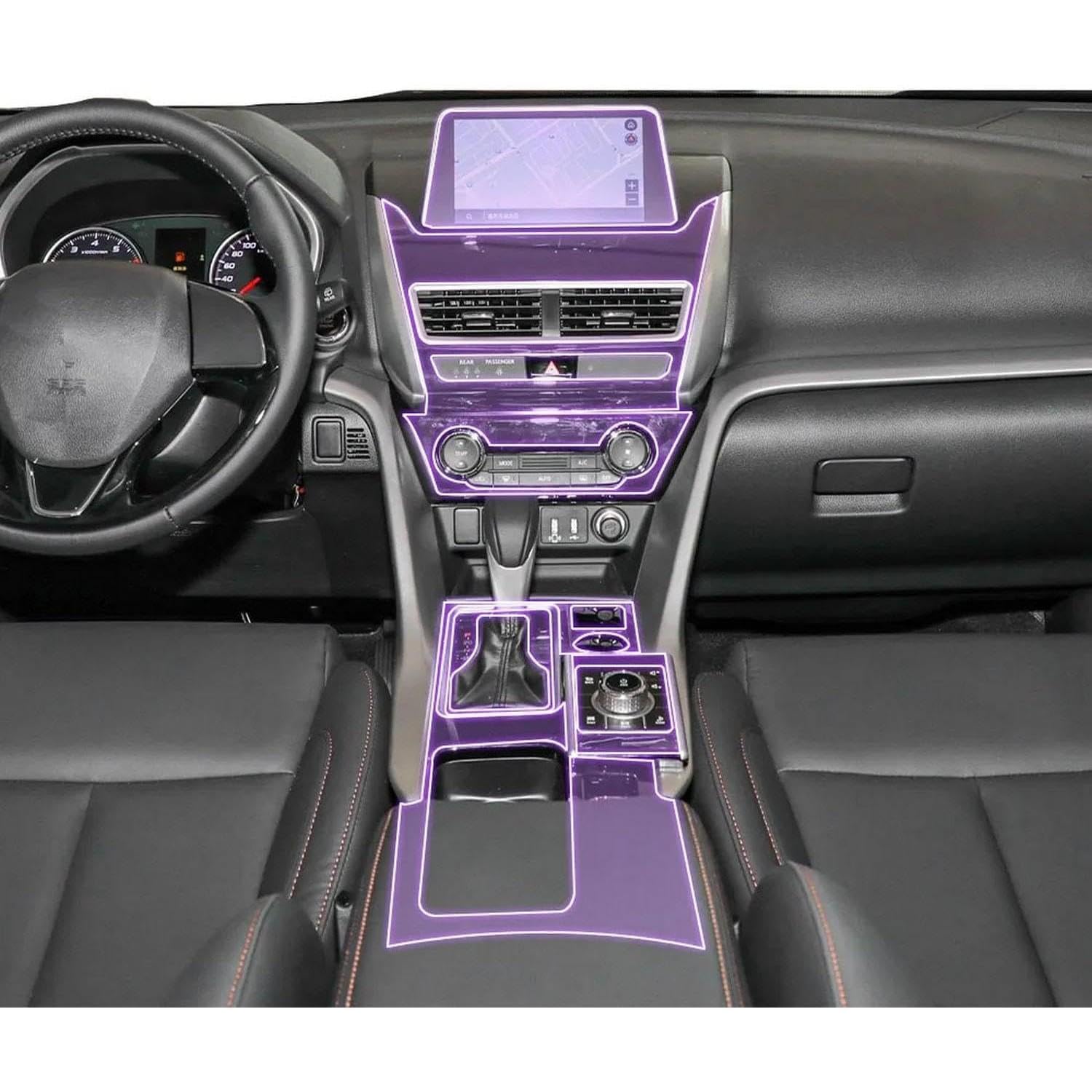 JCDZSW Auto-Innen-Mittelkonsole, transparente TPU-Schutzfolie, Anti-Kratz-Aufkleber, LCD-Folie, für Mitsubishi Eclipse Cross 2018–2023 von JCDZSW