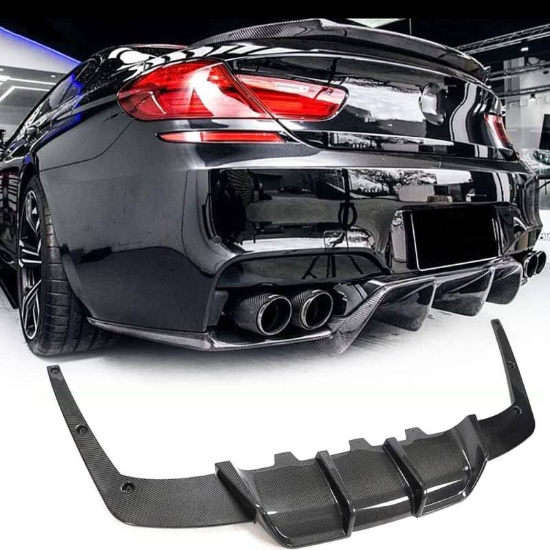 JCING Karbonfaser-Heckstoßstangen-Diffusor passend für BMW 6er-Serie F06 F12 F13 M6 M Sport 2-Türer 4-Türer 2013–2018 Custom Lower Bumper Lip Spoiler Body Kit von JCING