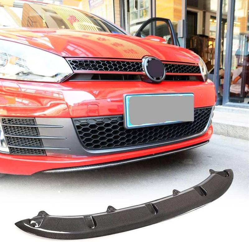 JCING Stoßstangen-Splitterlippe aus Kohlefaser für Volkswagen VW Golf 6 VI MK6 GTI 2010–2013 Frontlippe Kinn Spoiler Splitter Schutz von JCING