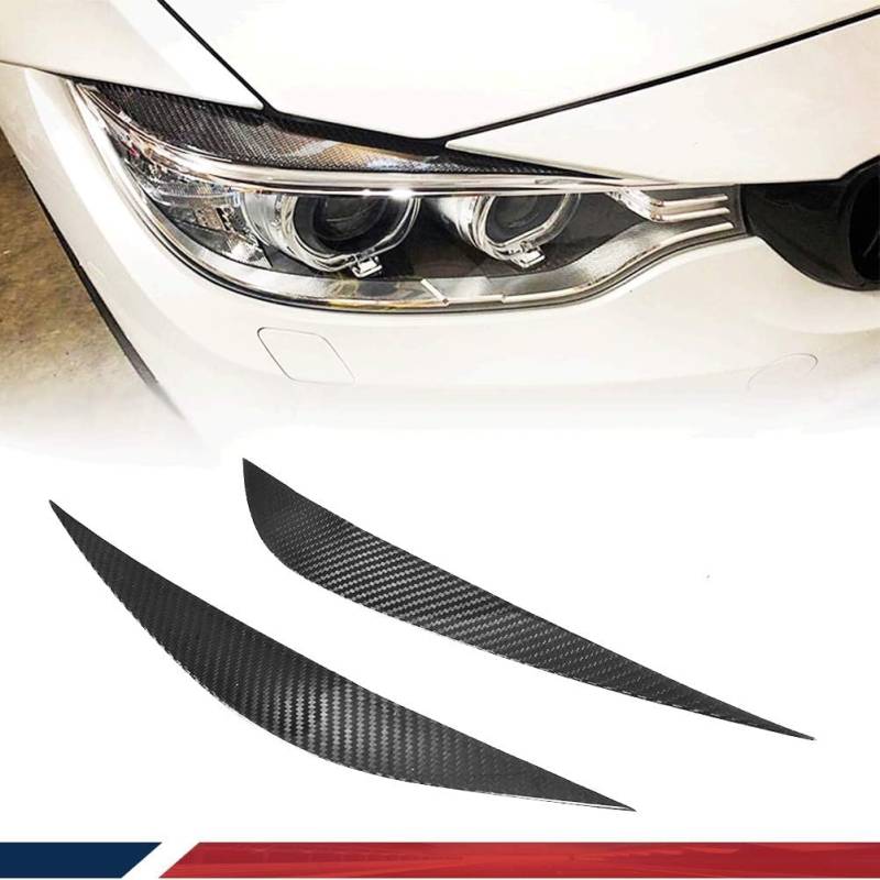 JCING Trockene Kohlefaser Frontscheinwerfer Augenbraue Augenlider für BMW F80 M3 F82 F83 M4 F32 F33 F36 2014–2018 Kopflampen Augenlid Licht Abdeckung Trims von JCING