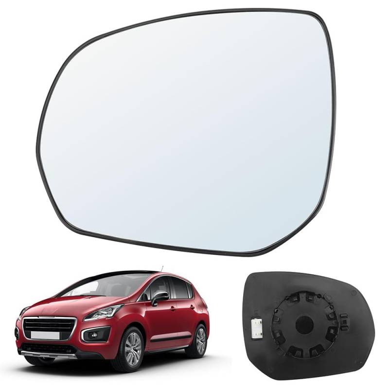 Auto Ersatzspiegel für Peugeot 3008/5008 2009-2016,Spiegelglas Außenspiegelglas Außenspiegelsets Rückspiegel Glas Ersatz Verschleißteile,Left von JCPDN