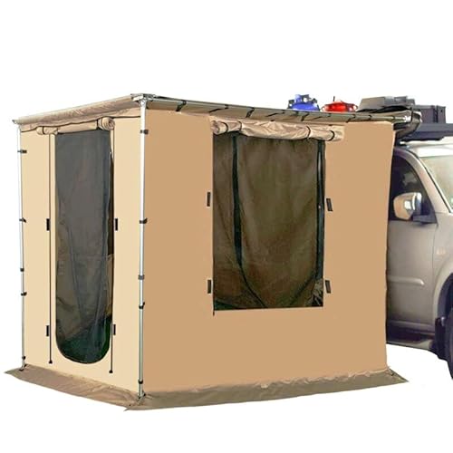 Markise Auto für Fahrzeuge, Auto Vorzelt Dachgepäckträgerzelt, Einziehbares Auto Vorzelt, Wetterfeste Auto Markise Camping, Sonnenschutz für SUV-Outdoor-Camping, mit Aufbewahrungstasche(Beige,160x250c von JCSRYD