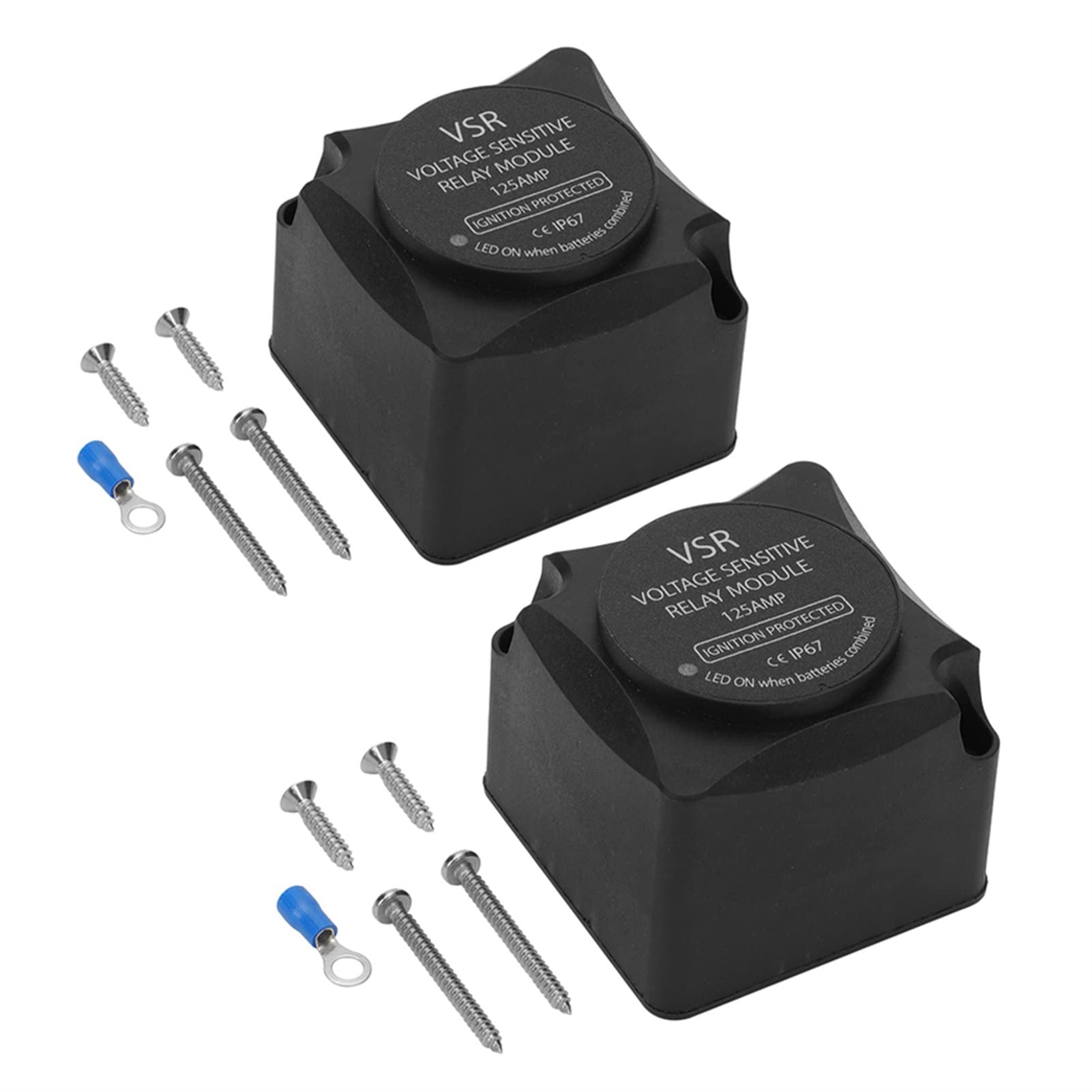 JCVHVOPOK 1. 2V 125A. Spannungsempfindliches Relais Vsr. Batterie-Isolator-automatisches Laderelais wasserdicht kompatibel for UTV RV. Kompatibel for Camper Car Battery Relay Schalter und Relais(2PCS von JCVHVOPOK