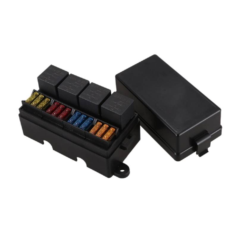 JCVHVOPOK 12 Wege Blade-Sicherungshalterkasten for Spaten-Terminals und Sicherung 4 stücke 5. Pin 1 2V 80A. Relais for Car Truck Trailer und Boot Schalter und Relais von JCVHVOPOK