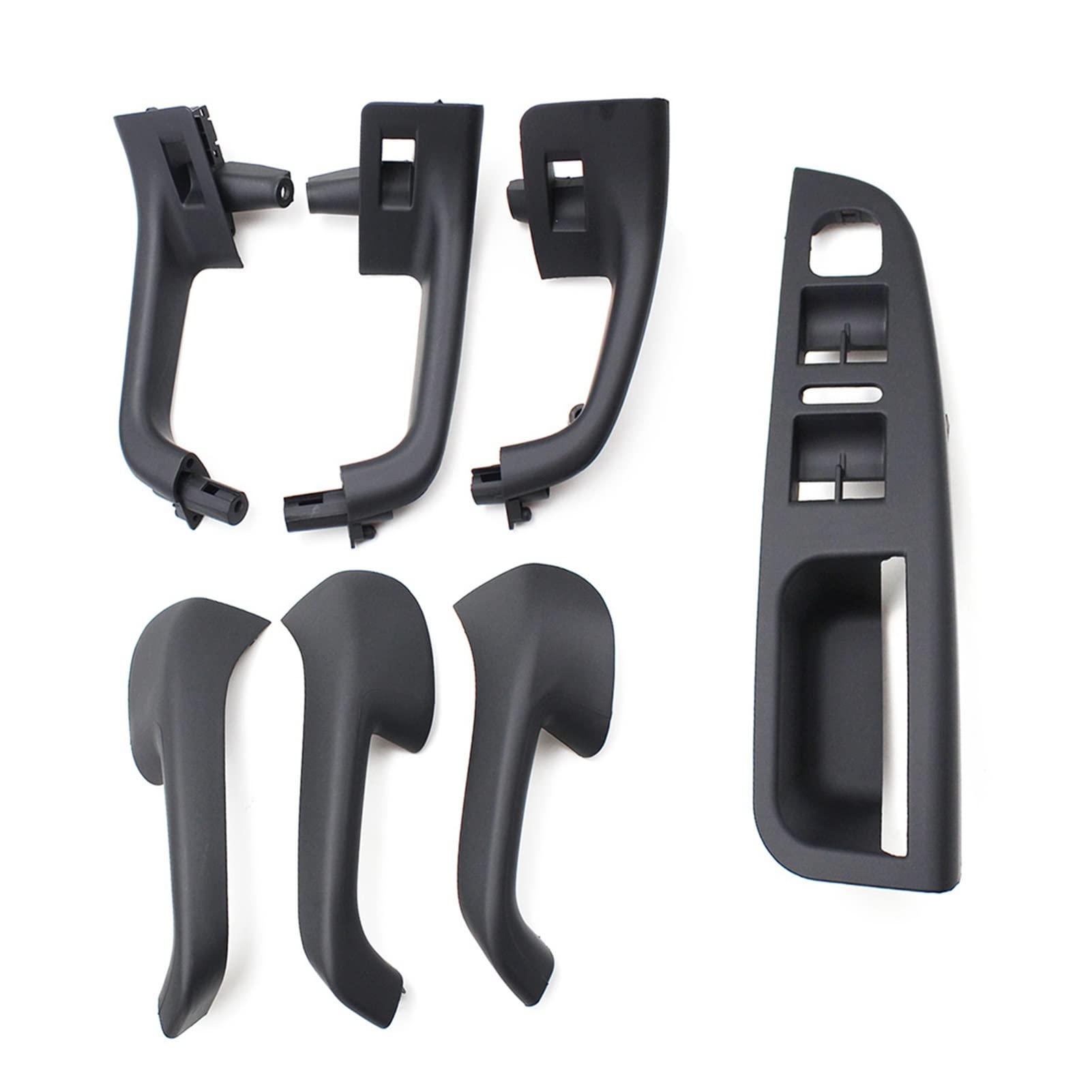 JCVHVOPOK Auto Zubehör 7pcs / Set schwarze Innentürgriffe-Griff-Abdeckungs-Trim-Fit for Vw. Fit for Jetta Fit for Golf 5 Fit for GTI. Passt for MK5 1K4868049C 1K0867180D. Innentürgriff von JCVHVOPOK