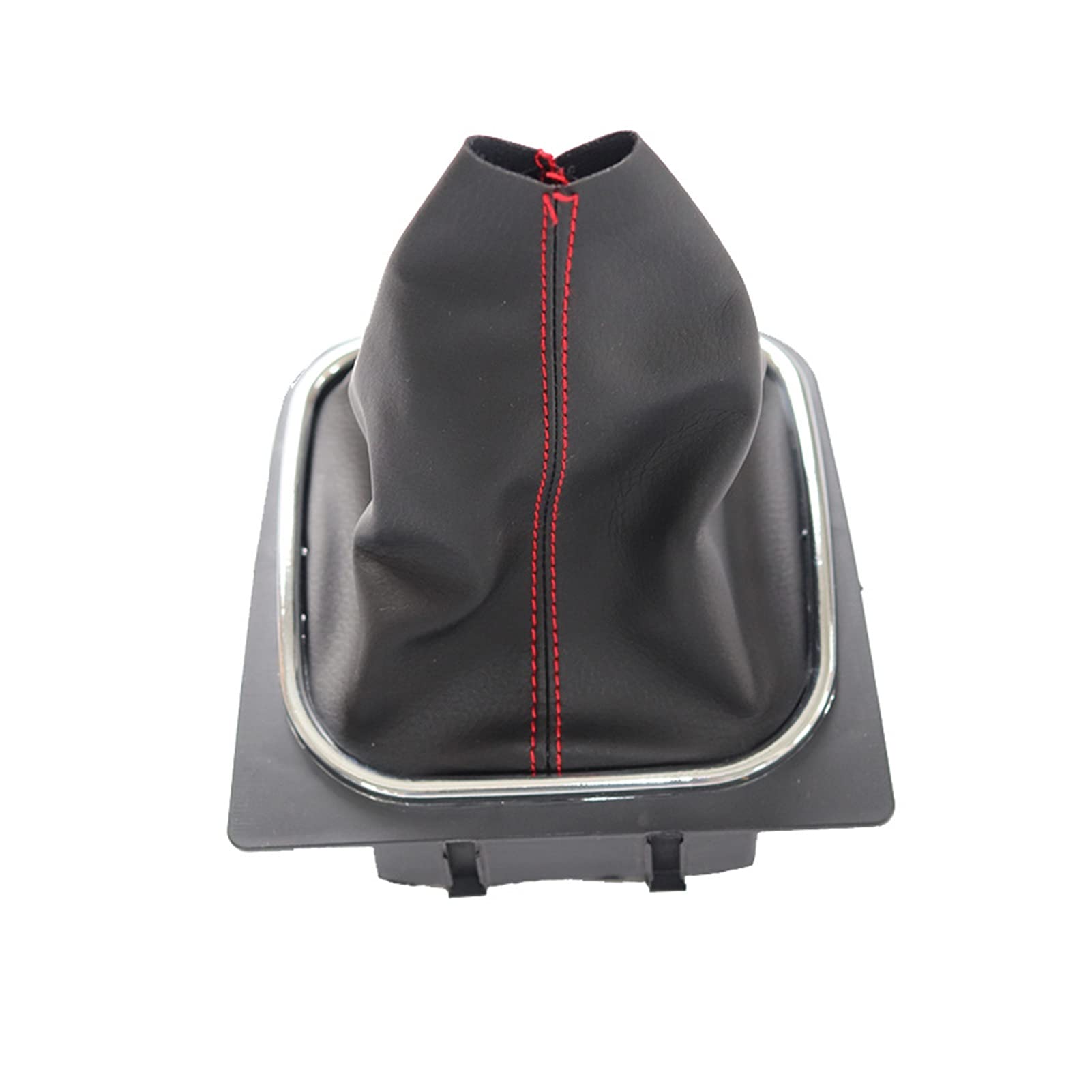 JCVHVOPOK Chrom-Leder-Auto-Umschaltgetriebe-Knopfhebel-Gaiter-Boot-Abdeckung Fit for Vw. Passt for EOS 2009 2010 2011 2012 2013 2013 Schaltknauf(Gear boot red line) von JCVHVOPOK