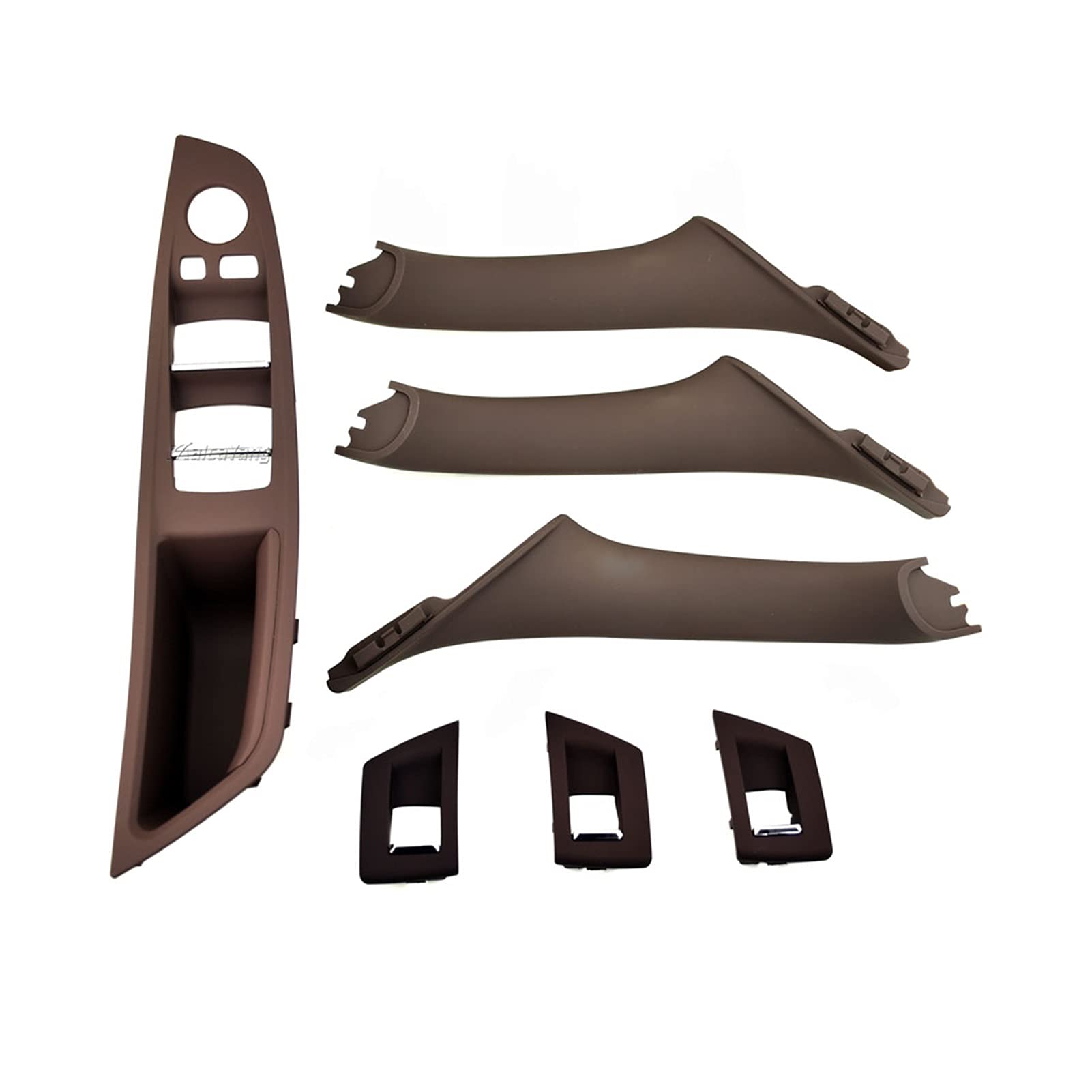 JCVHVOPOK Innentür Kohlefaser-Zuggriff Fensterschalter-Panel-Set Fit For BMW 5. Serie F10 F11 F18 52 0I 523i 525i 528i 535i Innentürgriff(Mocha 7pcs) von JCVHVOPOK