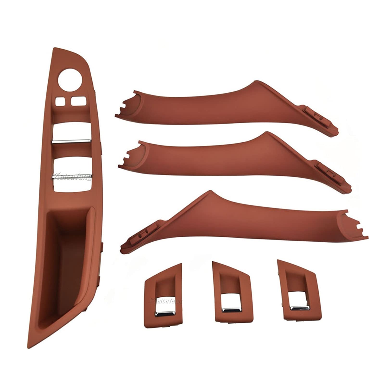 JCVHVOPOK Innentür Kohlefaser-Zuggriff Fensterschalter-Panel-Set Fit For BMW 5. Serie F10 F11 F18 52 0I 523i 525i 528i 535i Innentürgriff(Red Wine 7pcs) von JCVHVOPOK