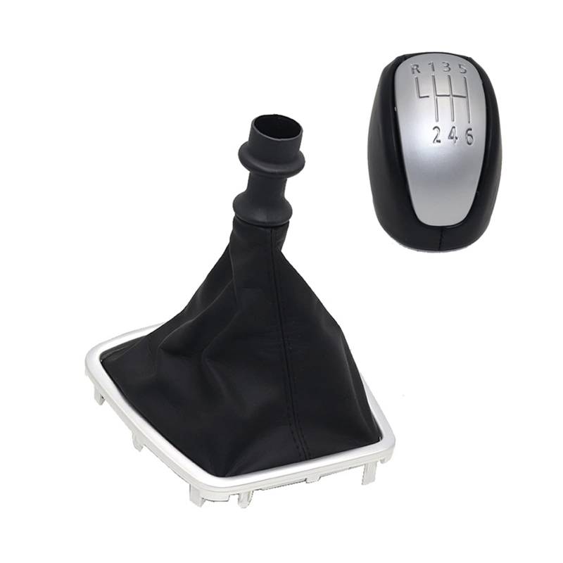 JCVHVOPOK Silberes Leder-Auto-Umschaltgetriebe-Knopfhebel Gaiter-Boot-Abdeckung for Renault Fit for Laguna III MK3 2007-2015. Schaltknauf(Set) von JCVHVOPOK