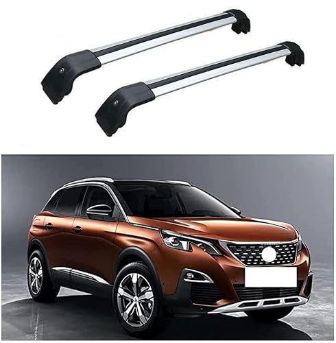 2 Stück Auto Dachgepäckträger für Peugeot 3008 2017 2018 2019 2020 2021 2022, Aluminium Querträger Lastenträger GepäCktransport Zubehör,C von JCVT