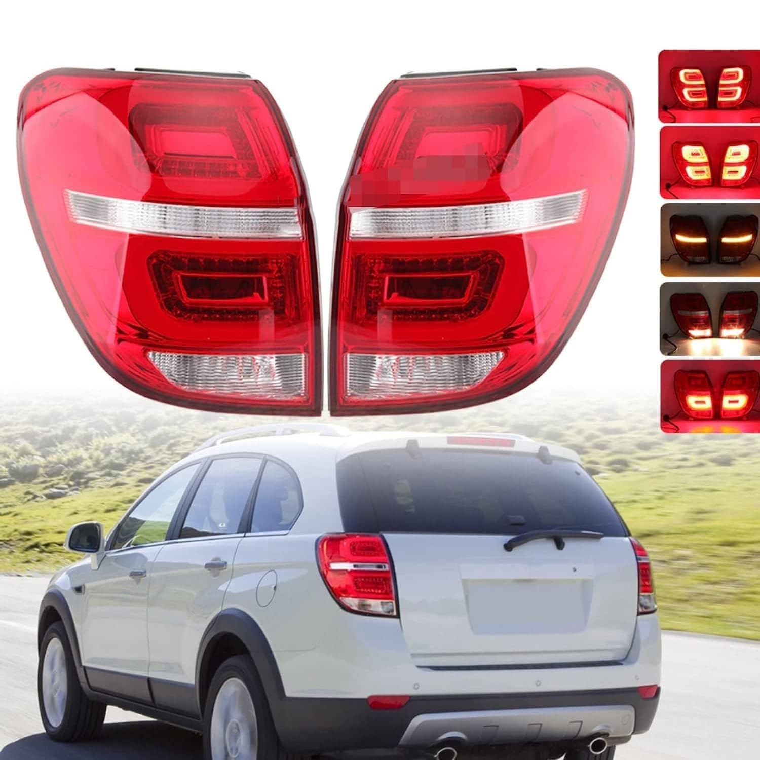 JCVT Auto Dritte Bremslichter für Chevrolet Captiva 2008-2015, Wasserdicht Hochmontiertes Bremslicht Heckklappe Außenleuchten Styling,A/Pair von JCVT