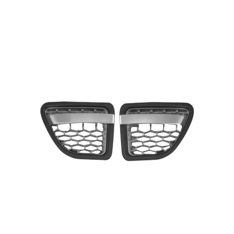 JCVXOELT 2Pcs Auto Vorderseite Kotflügel Air Vent Grille Grill ABS Kompatibel for Land Rover L320 Range Rover Sport 2005 2006 2007 2008 2009(Gray Silver Silver) von JCVXOELT