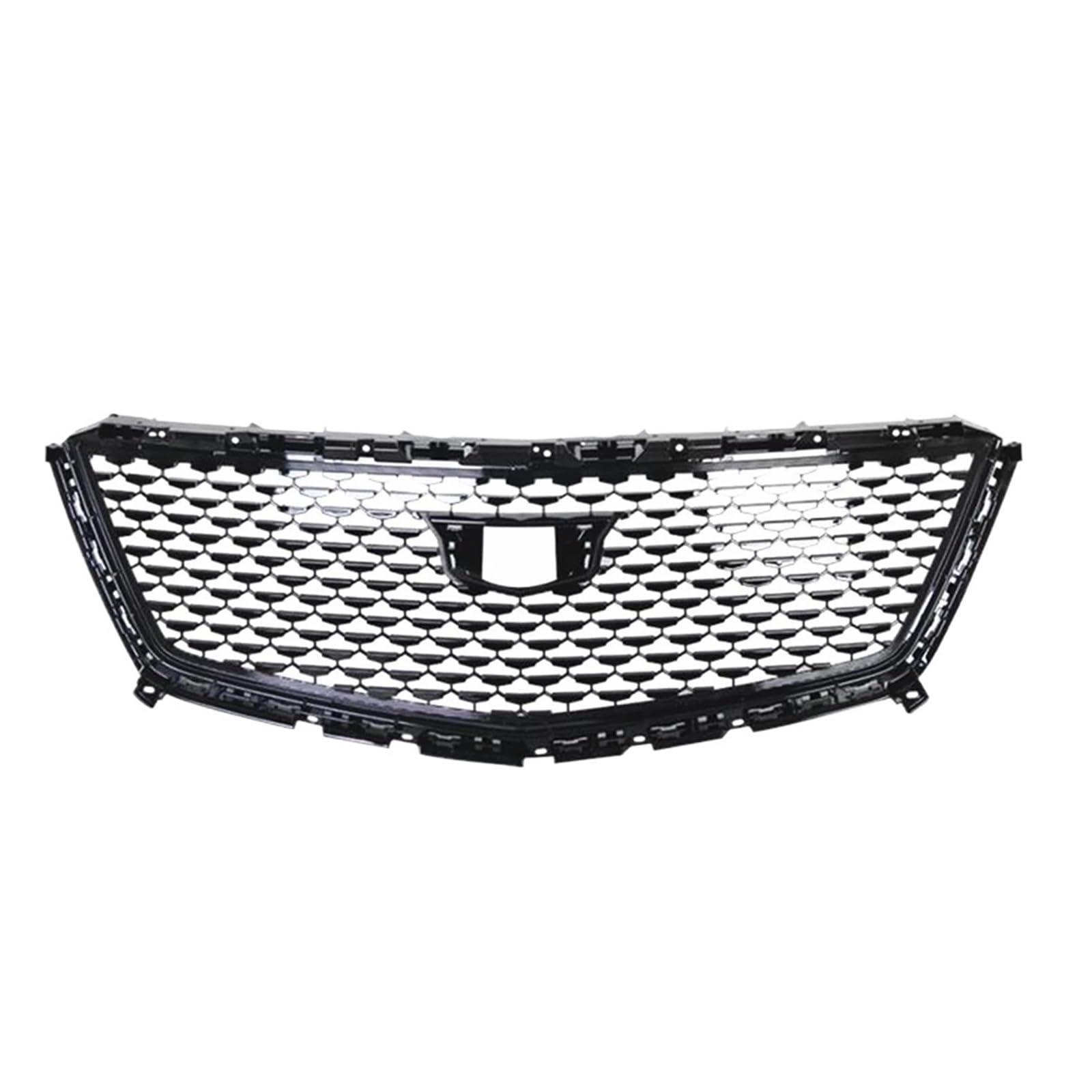 JCVXOELT Auto Oberen Stoßfänger Haube Mesh Kühlergrill Racing Grill Kompatibel for Cadillac XT5 2016 2017 2018 2019 2020 2021 2022 2023 Schwarz/Silber(Black) von JCVXOELT