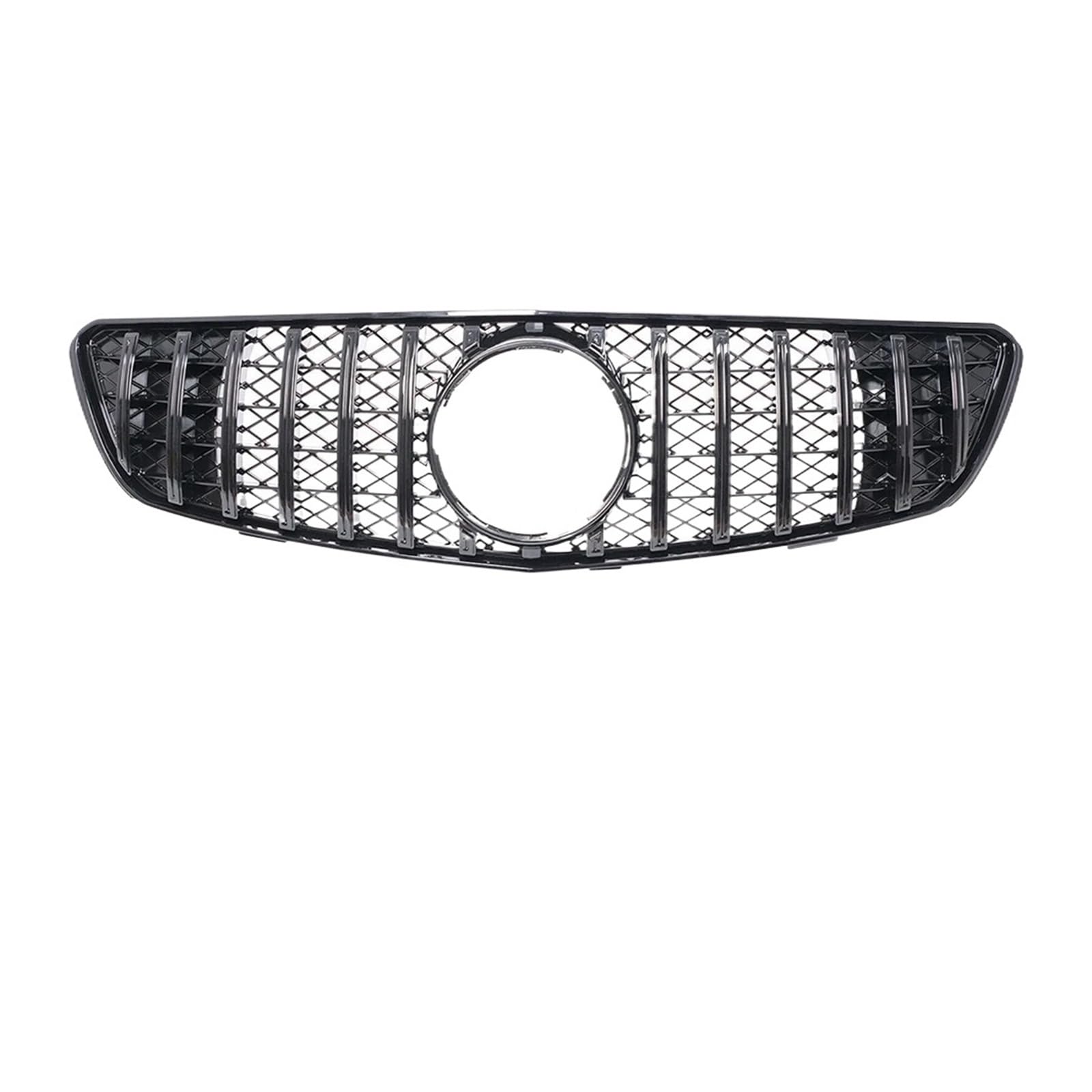 JCVXOELT Frontgrill Haube Mesh Grid Stoßstangengrill Kompatibel for Mercedes Benz R-Klasse W250 R320 R350 R500 07-10 Chrom Silber Grill Mesh Glänzend Schwarz(G-Glossy Black) von JCVXOELT