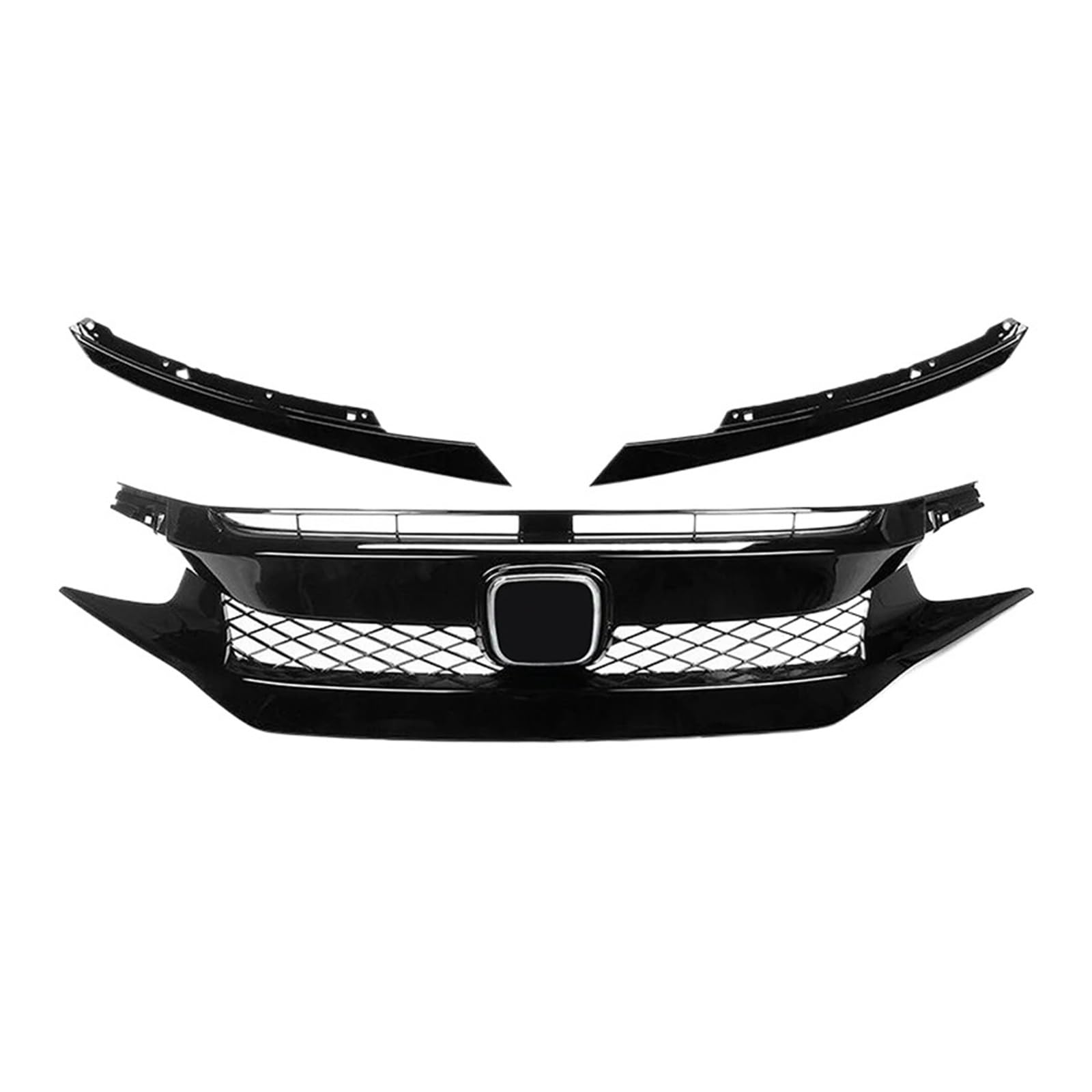 JCVXOELT Frontgrill Racing Net Autogitter Splitter Obere Stoßstange Haube Mesh Grills Kits Kompatibel for Civic 10. Gen 2016-2021 Autoteile(2021 Type 1) von JCVXOELT