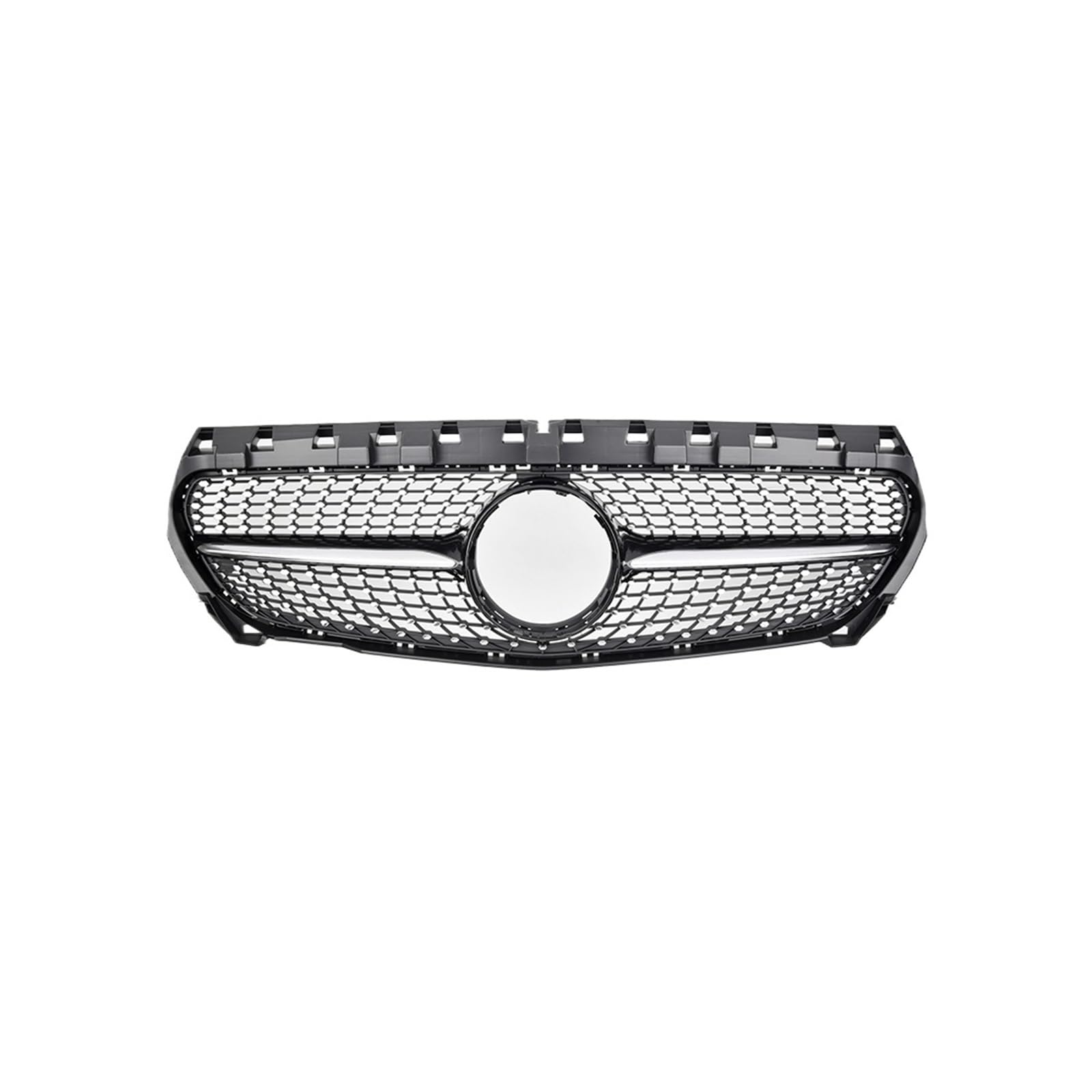 JCVXOELT Frontgrill for die Stoßstange, Renngrill, kompatibel mit Mercedes Benz CLA-Klasse W117 2013–2019, Sport GT-Stil, Diamant-Facelift, ABS, Autozubehör(Diamonds-Black) von JCVXOELT