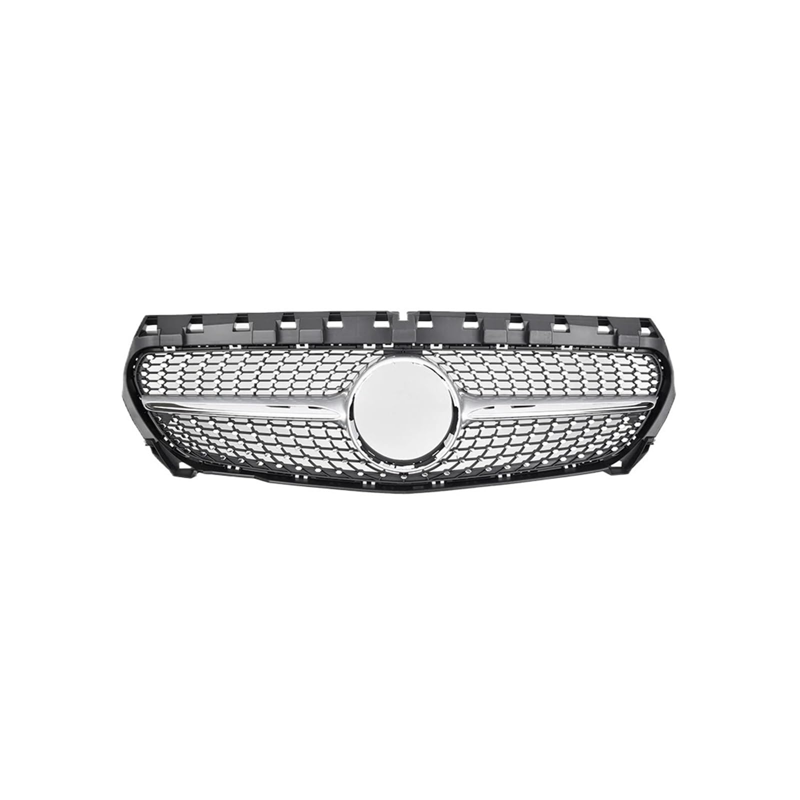 JCVXOELT Frontgrill for die Stoßstange, Renngrill, kompatibel mit Mercedes Benz CLA-Klasse W117 2013–2019, Sport GT-Stil, Diamant-Facelift, ABS, Autozubehör(Diamonds-Silver) von JCVXOELT