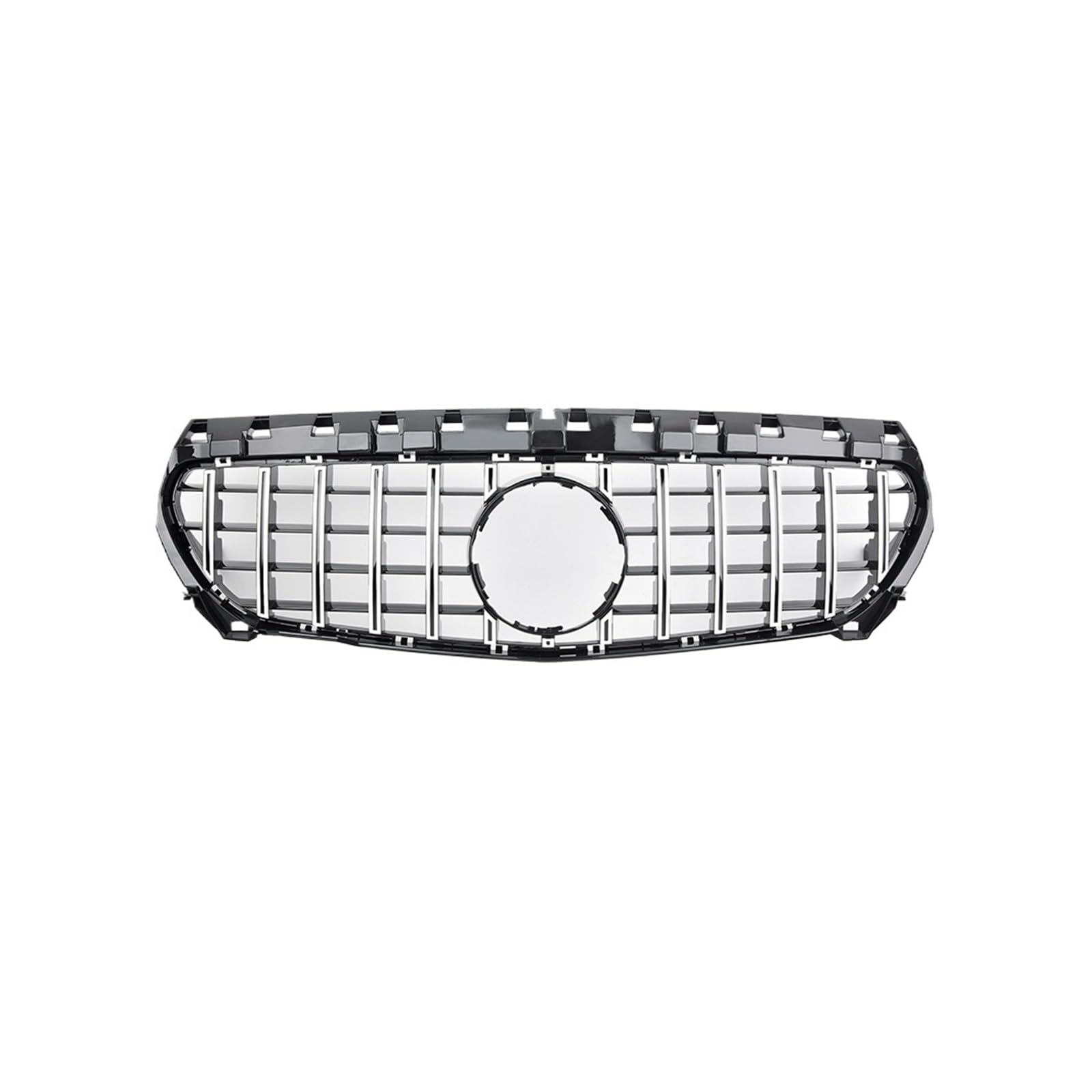 JCVXOELT Frontgrill for die Stoßstange, Renngrill, kompatibel mit Mercedes Benz CLA-Klasse W117 2013–2019, Sport GT-Stil, Diamant-Facelift, ABS, Autozubehör(GT-Silver) von JCVXOELT