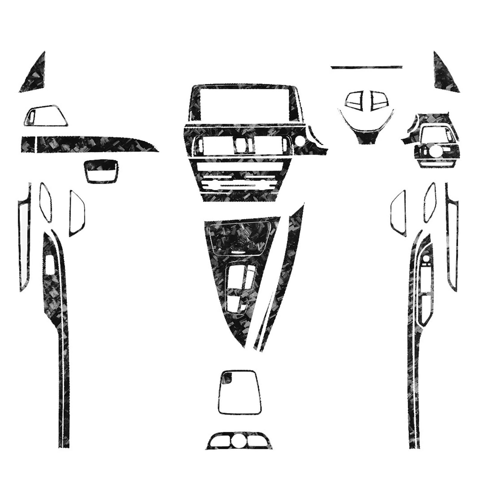 JCVXOELT Geschmiedete Kohlefaser-Schalthebel-Luftauslässe, Fensterheber-Panel-Set, Auto-Innenaufkleber, kompatibel mit BMW 6er-Serie M6 F12 F13 F06 2011–2018 von JCVXOELT