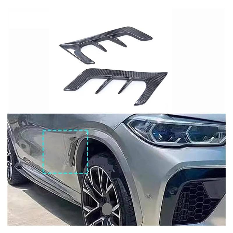 JCVXOELT Kohlefaser-Auto-Seitenkotflügel, Canards, Splitter-Verkleidung, Luftauslässe, Entlüftungsabdeckung, kompatibel for BMW F96 X6M 2019–2022, Dekoration, Autozubehör(FRP Black Primer) von JCVXOELT