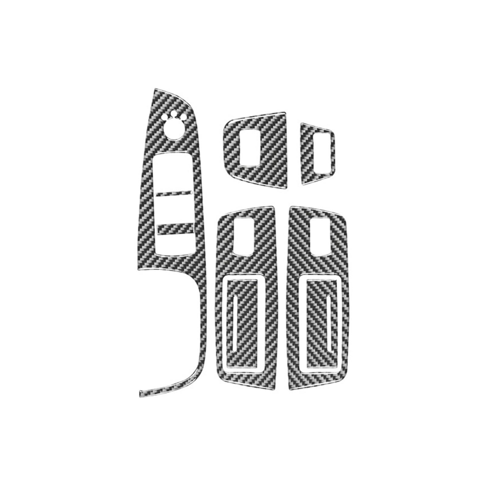 JCVXOELT Kompatibel for Audi Q7 2007–2015, Zubehör, Kohlefaser-Innenraum, Autofenster, Hebe-Bedienfeld, dekorativer Aufkleber, Abdeckung, Zierrahmen(Style A(LHD)) von JCVXOELT