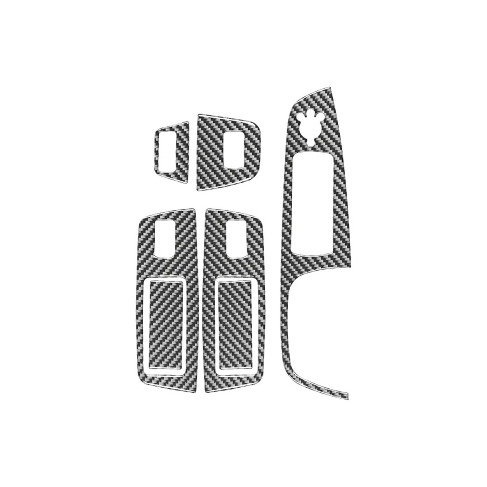 JCVXOELT Kompatibel for Audi Q7 2007–2015, Zubehör, Kohlefaser-Innenraum, Autofenster, Hebe-Bedienfeld, dekorativer Aufkleber, Abdeckung, Zierrahmen(Style B(RHD)) von JCVXOELT