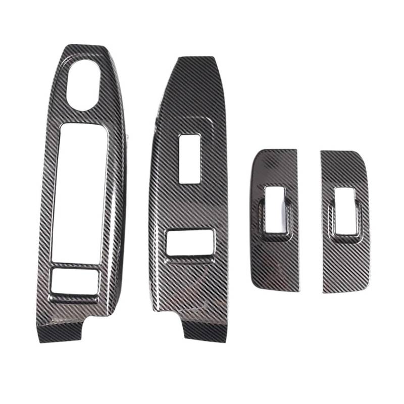 JCVXOELT Kompatibel für Hummer H3 2005-2007 Edelstahl Carbon Autotür Fenster Glas Lift Schalter Rahmen Abdeckung Trim Aufkleber Zubehör von JCVXOELT