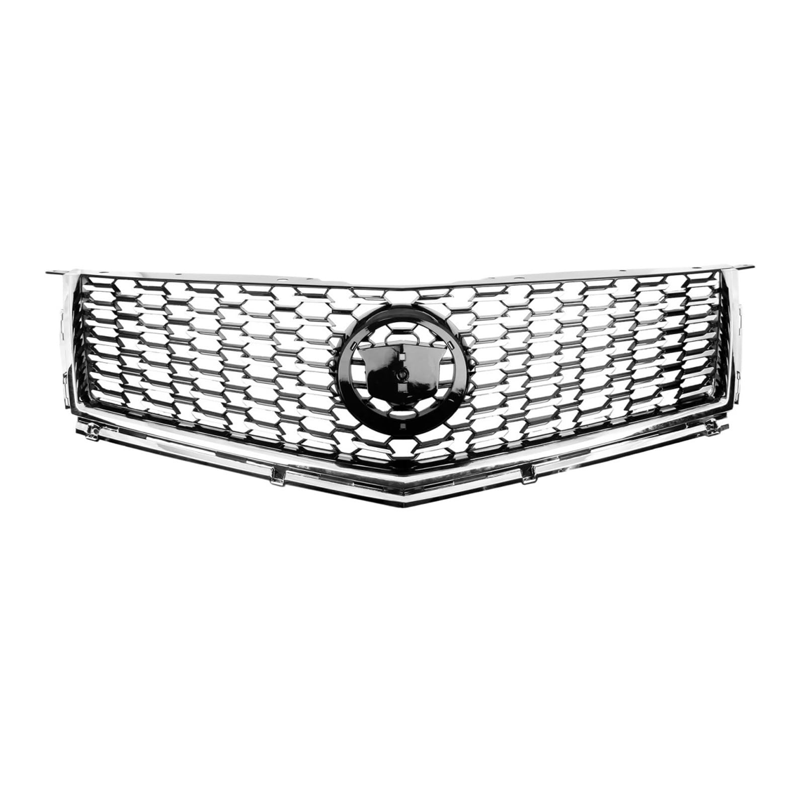 JCVXOELT Kühlergrill Grill Oberen Stoßfänger Haube Mesh Grid Kompatibel for Cadillac SRX 2010 2011 2012 2013 2014 2015 2016 Schwarz/Silber(Silver) von JCVXOELT