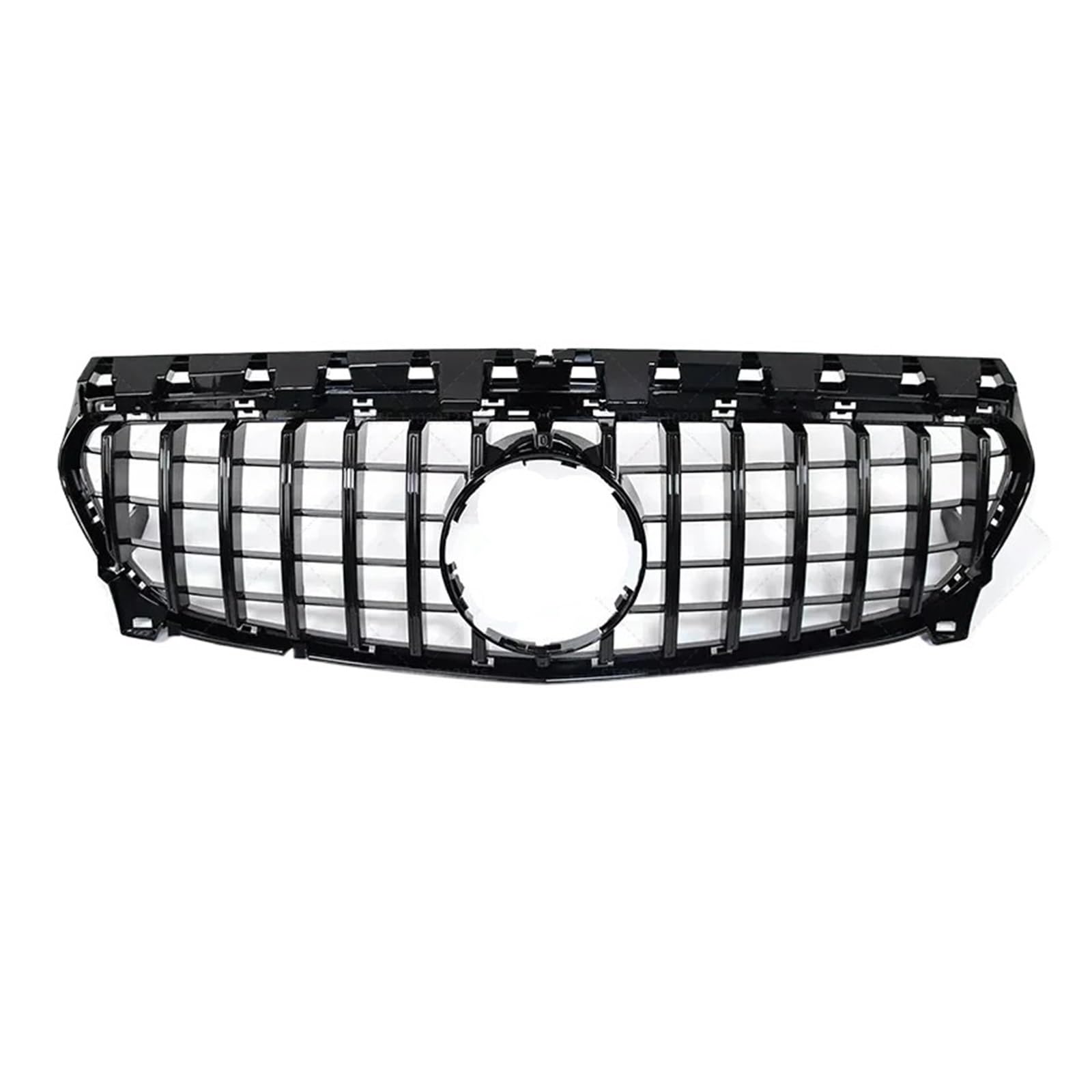 JCVXOELT Oberer Stoßfänger-Motorhauben-Gitter-Frontgrill, kompatibel mit Mercedes Benz CLA180 CLA200 CLA250 2013–2019 W117 CLA-Klasse GT-Stil, Silber/Schwarz(W117 13-19 GT Black) von JCVXOELT