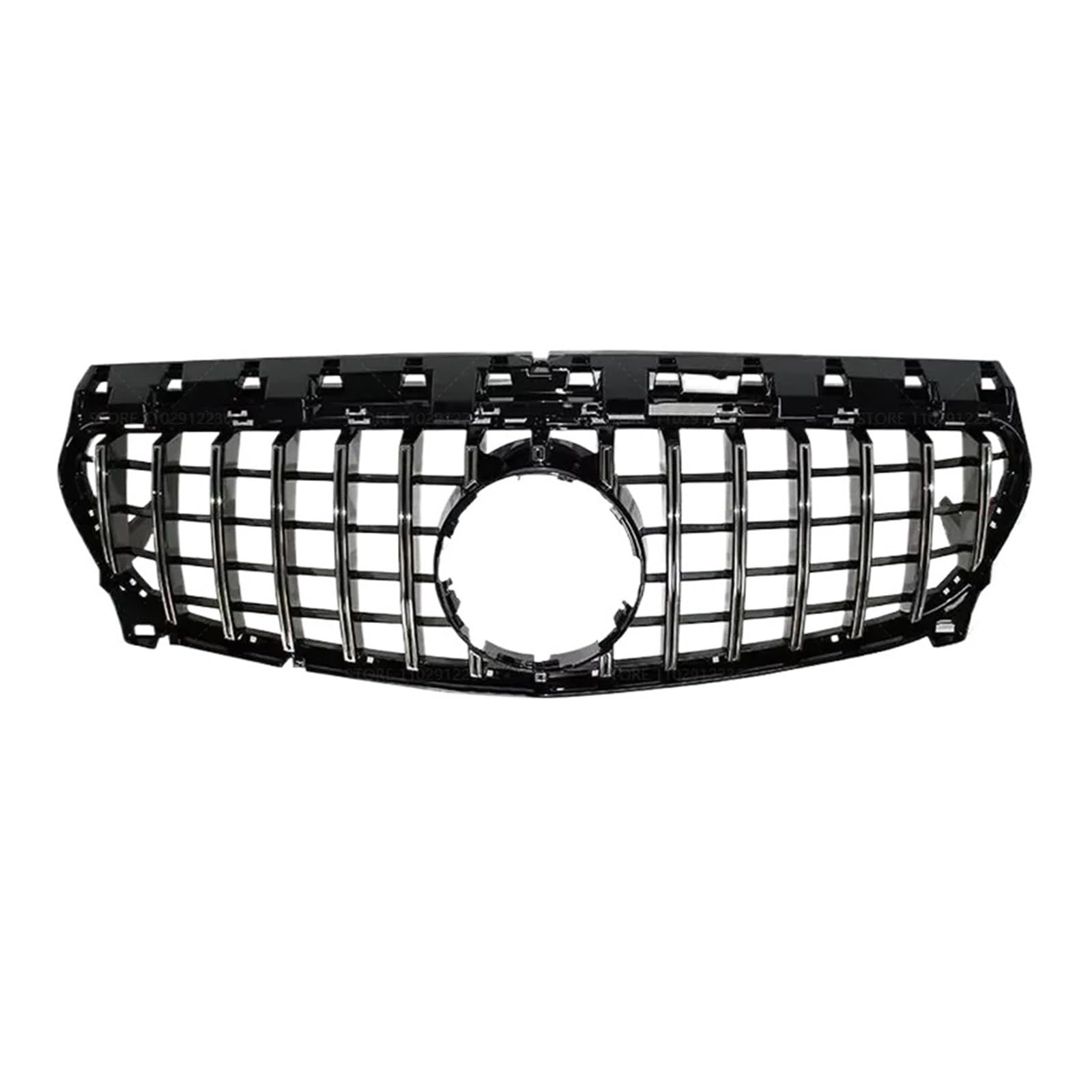 JCVXOELT Oberer Stoßfänger-Motorhauben-Gitter-Frontgrill, kompatibel mit Mercedes Benz CLA180 CLA200 CLA250 2013–2019 W117 CLA-Klasse GT-Stil, Silber/Schwarz(W117 13-19 GT Silver) von JCVXOELT