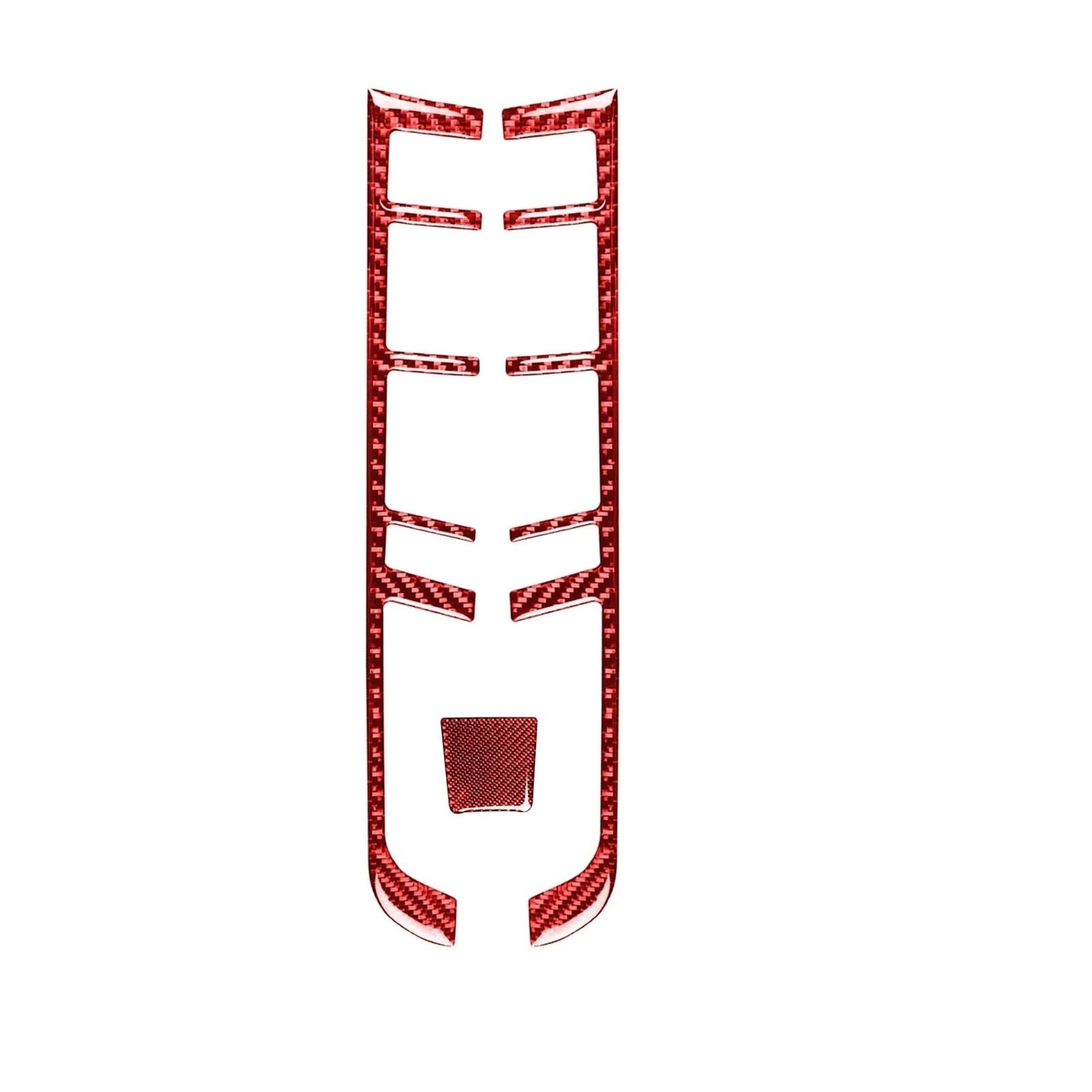 JCVXOELT Passend for Porsche Macan 2014–2019, rote Kohlefaser + Aufkleberstreifen for die Batteriezellenabdeckung, Schaltkasten-Panel, Schalter, Schlüsselrahmen von JCVXOELT