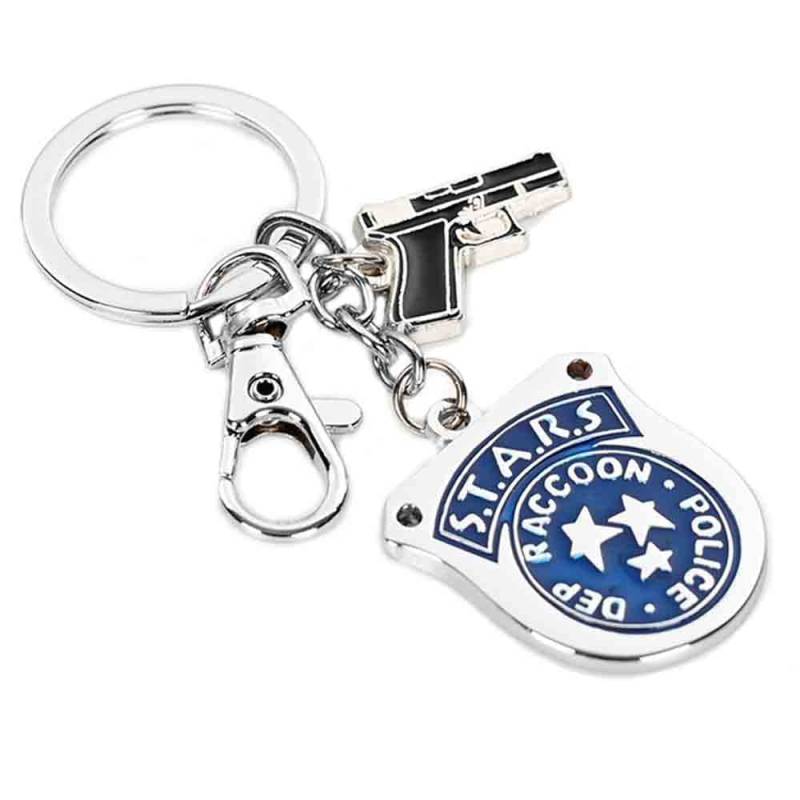 JCvCX Raccoon Department Logo Schlüsselanhänger S.T.A.R.S Badge Keychain Zinklegierung Schlüsselanhänger Niedlicher Schlüsselanhänger King Car Key Ring Key Tag S.T.A.R.S Waschbär Department Metall von JCvCX