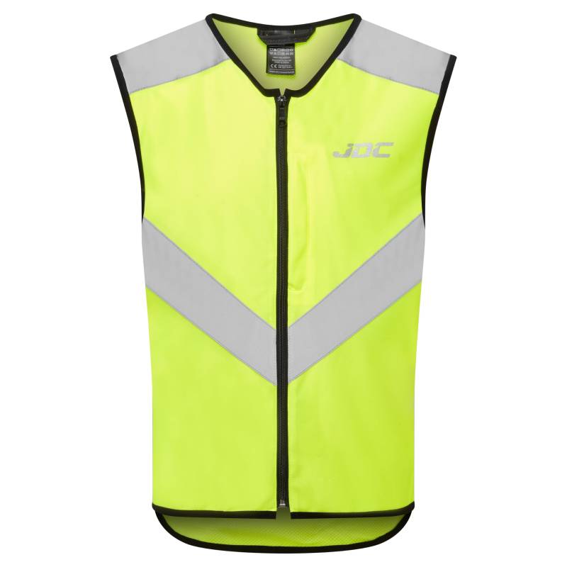 JDC Motorrad Hi Vis Weste Hohe Sichtbarkeit Reißverschluss Sicherheit Reflektierendes Gelb – AXIS - Gelb - 3XL von JDC