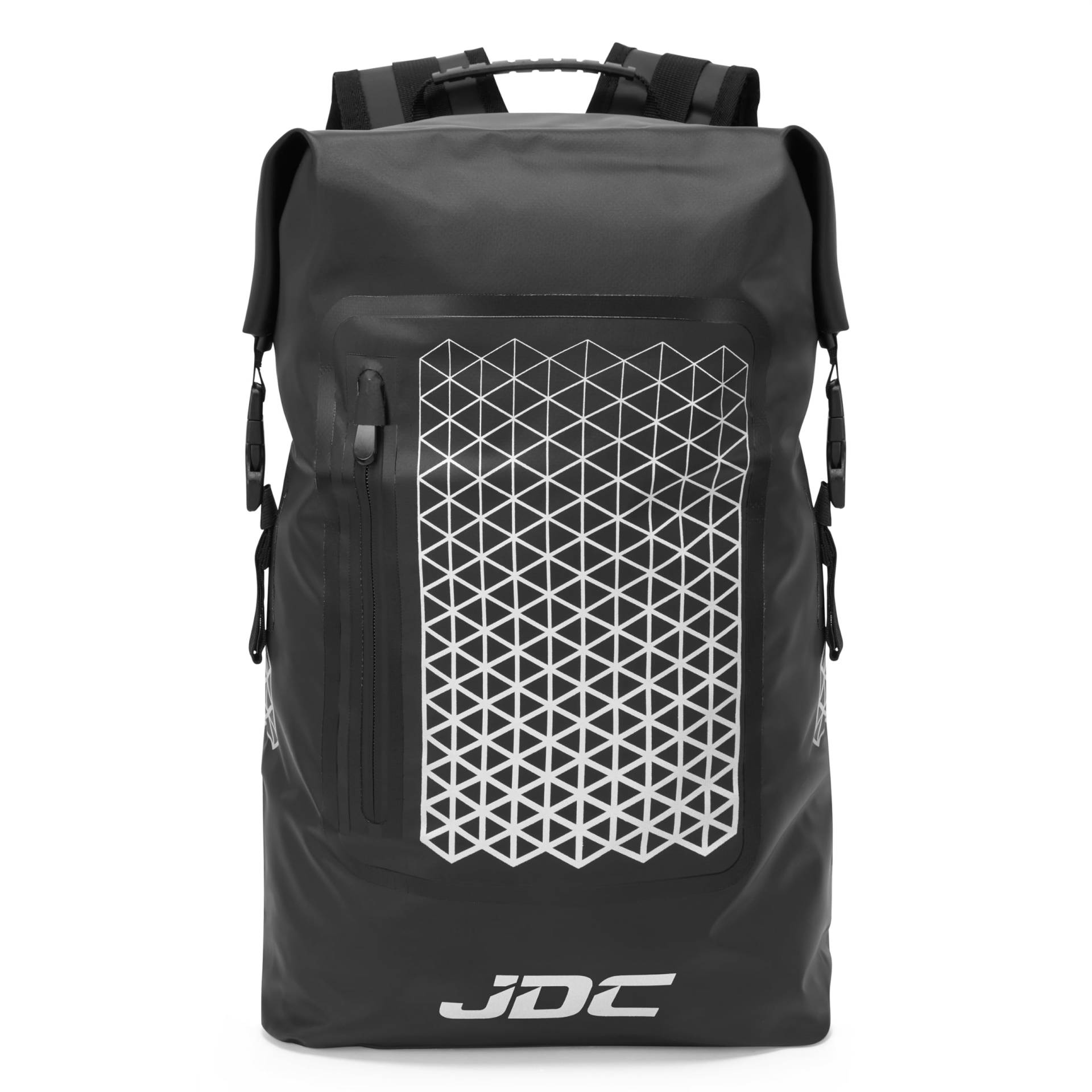 JDC Motorrad-Rucksack 100% Wasserdicht Dry Bag Roll Top – Schwarz – Delta – 30L von JDC