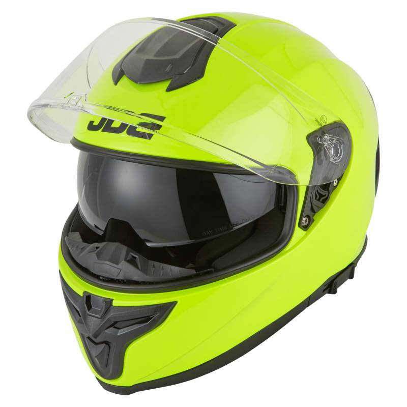 JDC Motorradhelm Full Face - Einziehbares Doppelvisier ECE 22.06 - Sabre - Gelb - S von JDC